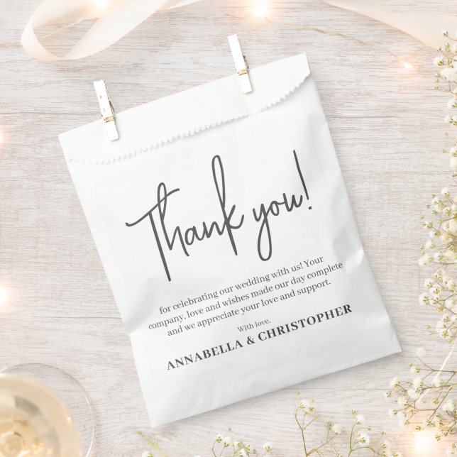 Minimalistisch Dankeschön für die Hochzeit Geschenktütchen (Ausgeschnitten)