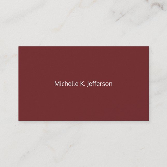 Minimalistisch Dark Red Visitenkarte (Vorderseite)