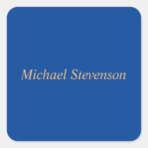 Minimalistisch Deep Blue Modern Schlicht Quadratischer Aufkleber