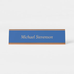 Minimalistisch Deep Blue Modern Schlicht Schreibtischnamensplakette