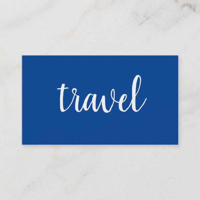 Minimalistisch Deep Blue Moderne Schlichte Reisen  Visitenkarte (Vorderseite)
