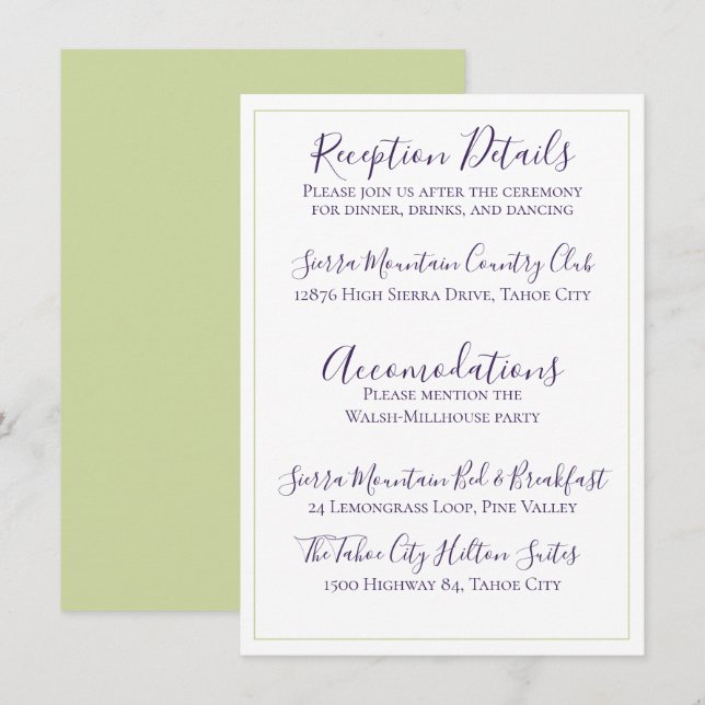 Minimalistisch Deep Lila Single Tulip Wedding Einladung (Vorne/Hinten)
