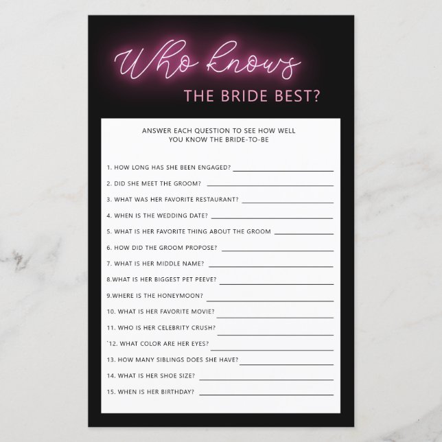 Minimalistisch, der das beste Brautparty der Braut (Vorderseite)