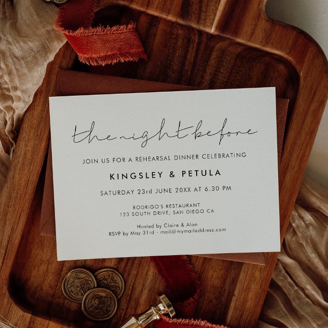 Minimalistisch Die Nacht vor der Probe Einladung (Von Creator hochgeladen)