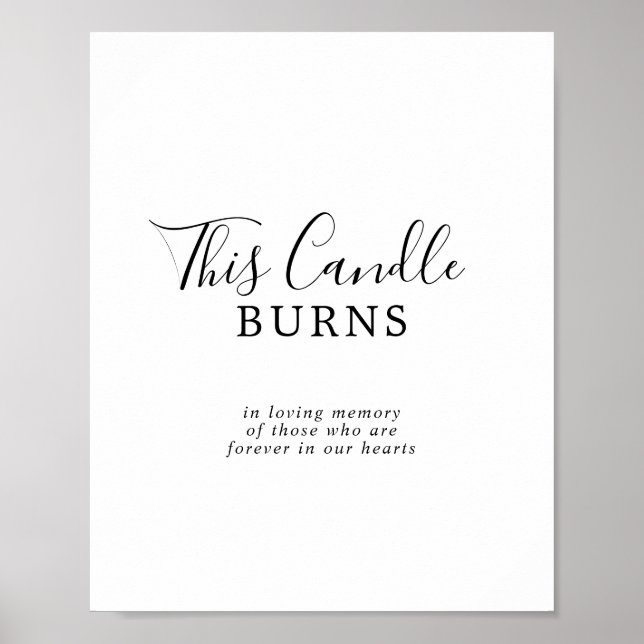 Minimalistisch dieses Candle Burns Memorial Sign Poster (Vorne)