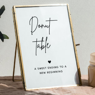 Minimalistisch Donut Bar Sign   Dessert Table Sign Poster