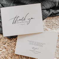 Minimalistisch Dove Gray Wedding Dankeschön Karte