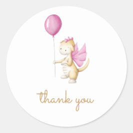 Minimalistisch Dragon Birthday Vielen Dank Runder Aufkleber