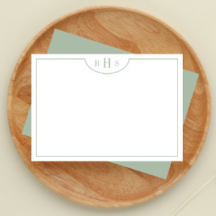 Minimalistisch drei Monogramm eine Grenze Sage G Mitteilungskarte