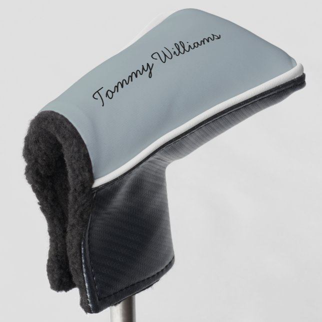Minimalistisch Dusty Blue Beruflich Simple Golf Headcover (3/4 Vorderseite)