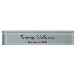 Minimalistisch Dusty Blue Beruflich Simple Namensplakette