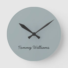 Minimalistisch Dusty Blue Beruflich Simple Runde Wanduhr