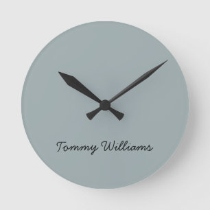 Minimalistisch Dusty Blue Beruflich Simple Runde Wanduhr