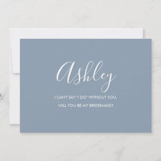 Minimalistisch Dusty Blue Bridesmaid - Vorschlagsk Einladung