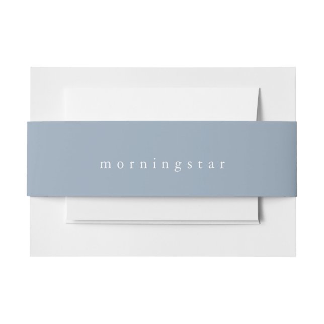 Minimalistisch Dusty Blue Einladung Bauchband Einladungsbanderole (Vorderseite Beispiel)