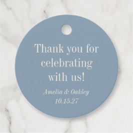 Minimalistisch Dusty Blue Elegant Wedding Vielen D Geschenkanhänger