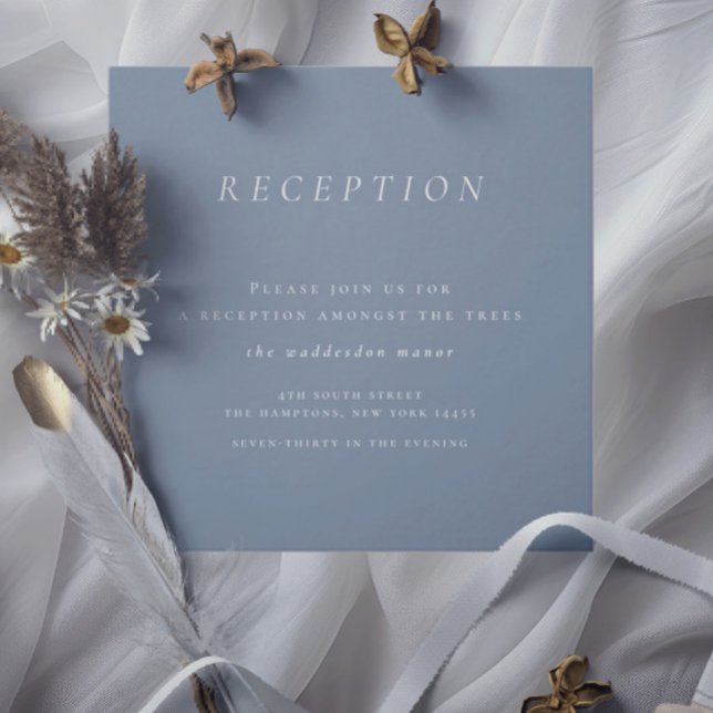 Minimalistisch Dusty Blue Empfang Wedding Begleitkarte (Minimalist Dusty Blue Reception Wedding Enclosure Card)