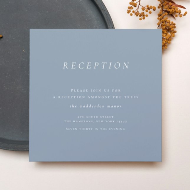Minimalistisch Dusty Blue Empfang Wedding Begleitkarte (Minimalist Dusty Blue Reception Wedding Enclosure Card)