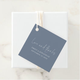 Minimalistisch Dusty Blue Liebe Dank Hochzeit Geschenkanhänger