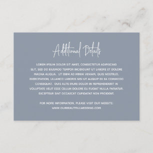 Minimalistisch Dusty Blue Modern Wedding Begleitkarte