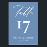 Minimalistisch Dusty Blue Modern Wedding Tischnummer<br><div class="desc">Entspannen Sie bei der Gestaltung Ihres Hochzeitsempfanges mit unseren Minimalistischen Schwarz-Weiß-Tischnummern der Moderne Hochzeit, einer eleganten und stilvollen Ergänzung, die zeitlos modernes Design mit zeitloser Eleganz verbindet. Jede Tischnummer in dieser Kollektion bietet ein minimalistisches Schwarz-Weiß-Farbschema, das sich durch Eleganz und Vielseitigkeit auszeichnet, um jedes Hochzeitsthema oder jede Farbpalette zu ergänzen....</div>