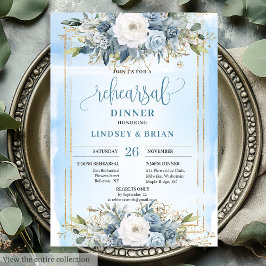 Minimalistisch Dusty Blue Peony Wedding Probe Card Einladung
