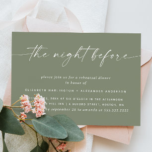 Minimalistisch Dusty Sage Green Probe Dinner Einladung