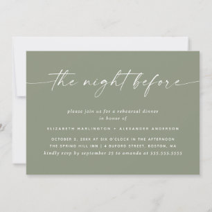 Minimalistisch Dusty Sage Green Probe Dinner Einladung