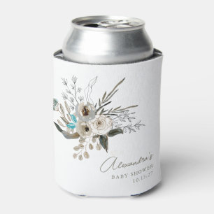 Minimalistisch Earthy Blue Botanical Baby Dusche Dosenkühler