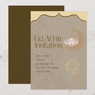  Minimalistisch Eid al Fitr  Einladung