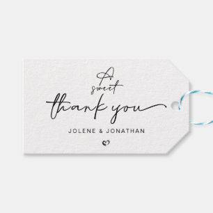Minimalistisch ein süßes Dankeschön an Schwarz-Wei Geschenkanhänger