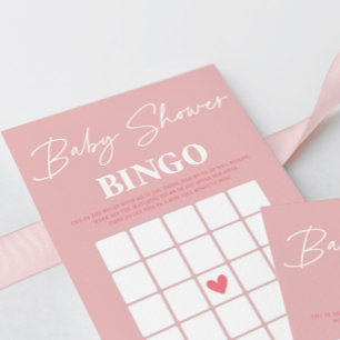 Minimalistisch ein Sweet Girl Baby Duschbingo Einladung