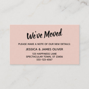 Minimalistisch einfach haben wir die Blush Pink Ca Visitenkarte
