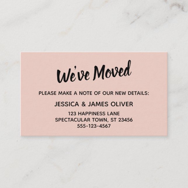 Minimalistisch einfach haben wir die Blush Pink Ca Visitenkarte (Vorderseite)