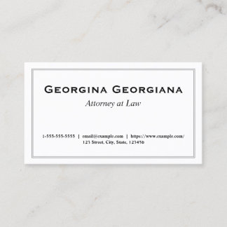 Minimalistisch, einfach u. elegant mit Linie Visitenkarte