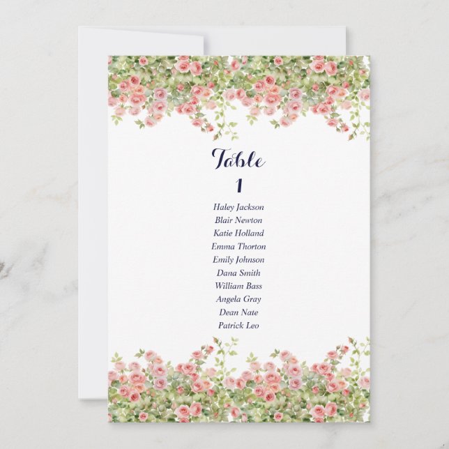 Minimalistisch Einfache Rose-Sitzkarte Einladung (Vorderseite)