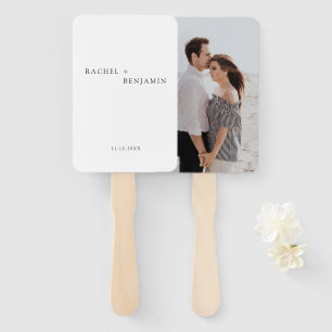 Minimalistisch Einfaches Schwarz-weißes Hochzeitsf Fächer