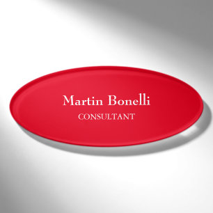Minimalistisch Einzigartig klassisch einfach rot Namenschild