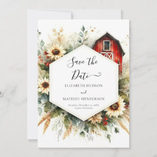 Minimalistisch Elegant Barnyard Wedding Save The Date
