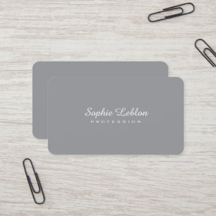 Minimalistisch Elegant Basic Simple Schlicht Gray Visitenkarte