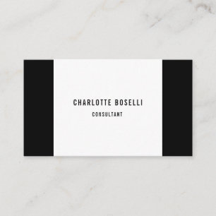 Minimalistisch Elegant Beruflich Einfach Schwarz-w Visitenkarte