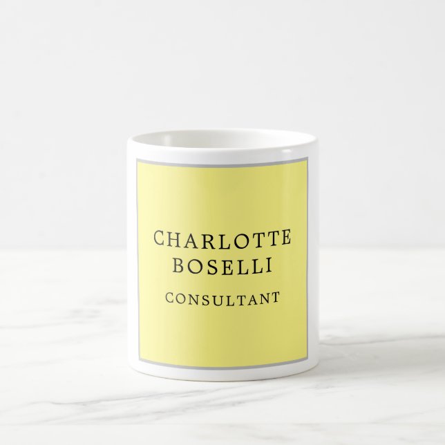 Minimalistisch elegant Beruflich-gelb-weiß Kaffeetasse (Mittel)