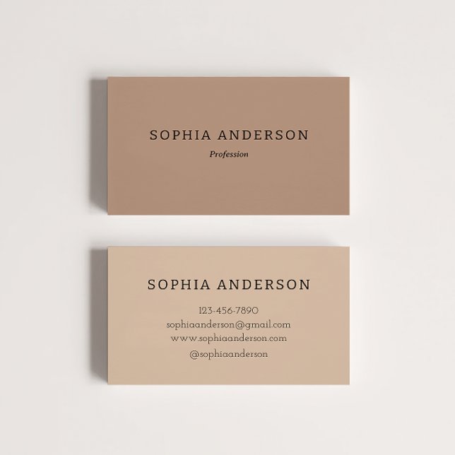 Minimalistisch Elegant Beruflich - Neutrale Farben Visitenkarte (Von Creator hochgeladen)