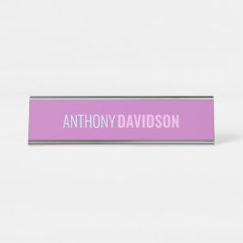 Minimalistisch Elegant Beruflich Orchid Lilac Blue Schreibtischnamensplakette