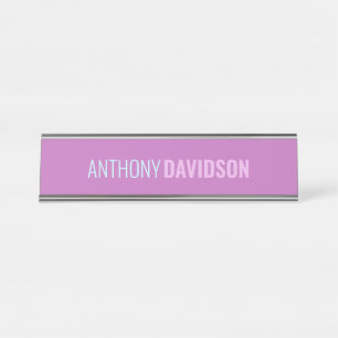 Minimalistisch Elegant Beruflich Orchid Lilac Blue Schreibtischnamensplakette