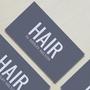 Minimalistisch Elegant Blue Bold Hair Salon Visitenkarte