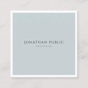 Minimalistisch Elegant Blue Green Simple Modern Sc Quadratische Visitenkarte