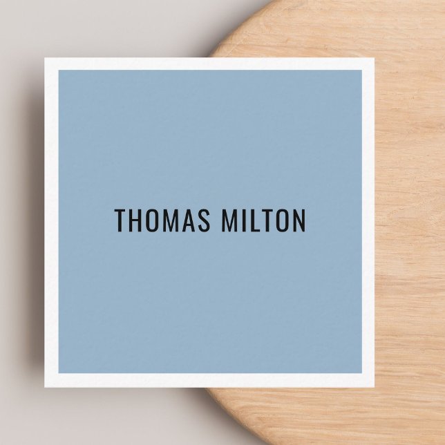 Minimalistisch Elegant Blue White Consultant Quadratische Visitenkarte (Von Creator hochgeladen)