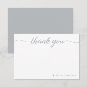Minimalistisch Elegant Danke, Script Personalisier Mitteilungskarte