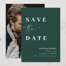 Minimalistisch Elegant Emerald Green Save the Date Einladung